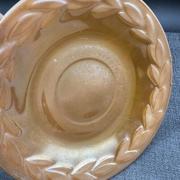 Fire King Peach Lustre Laurel Lot 4 Saucer Plates Anchor Hocking USA Vtg 1950s - Picture 3 of 12
